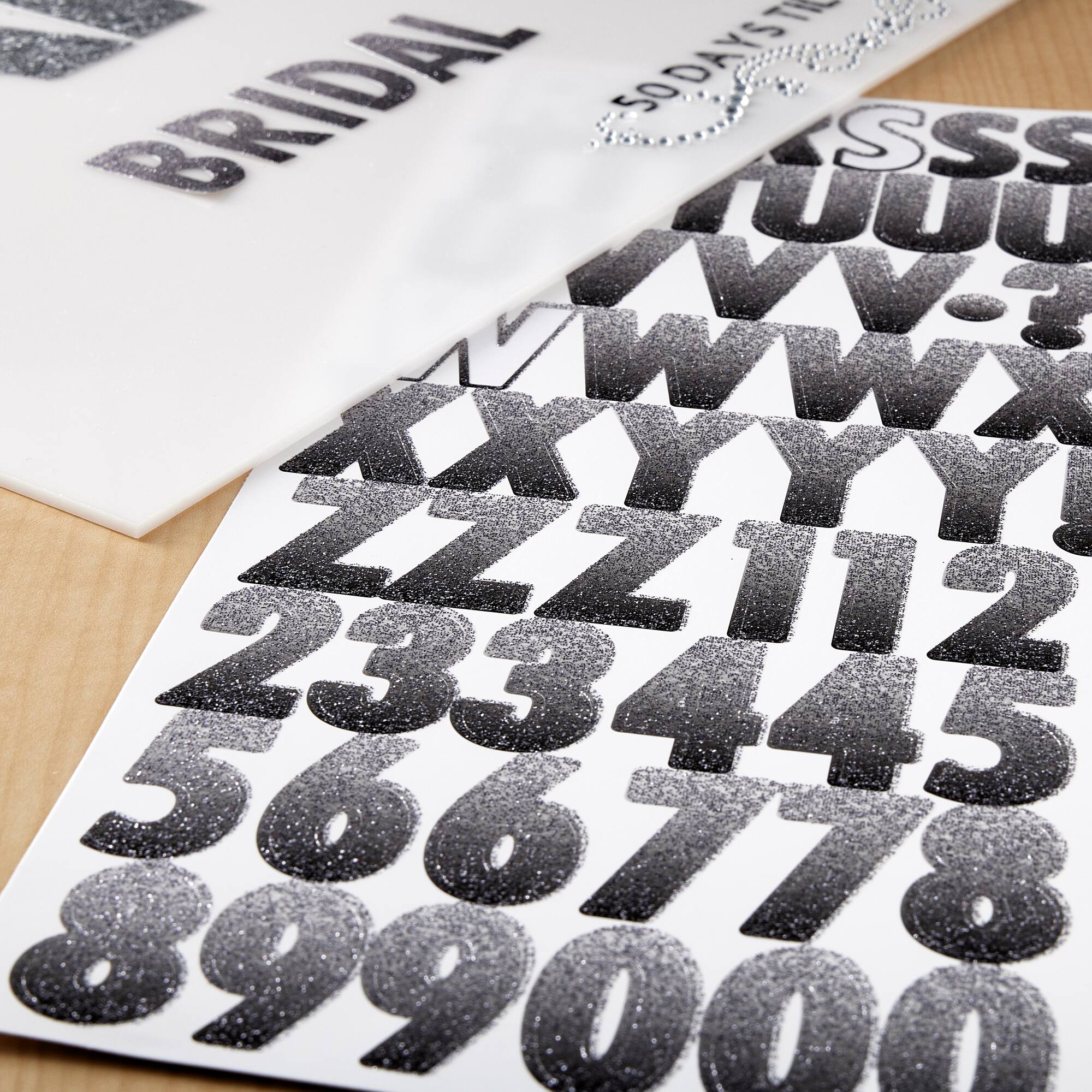 Neutral Ombre Glitter Alphabet Stickers by Recollections™